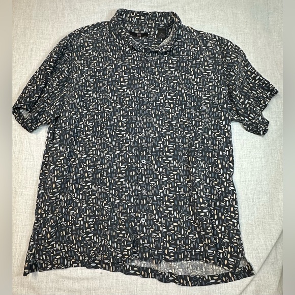 H&H Other - H&H Men Black %100 Silk SurfBoard Patterned Button Up Shirt